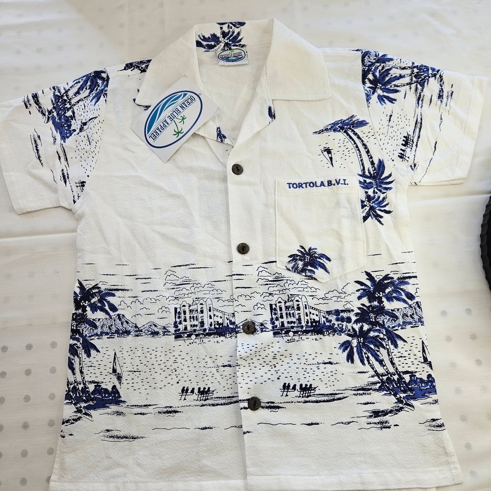 Ocean‎ Blue Apparel Boys Hawaiian Islands Map Print Shirt